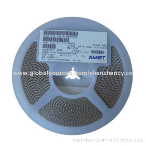 Tantalum Capacitors, T491A476K010AT, 47UF/10V/10%/1206, A Case